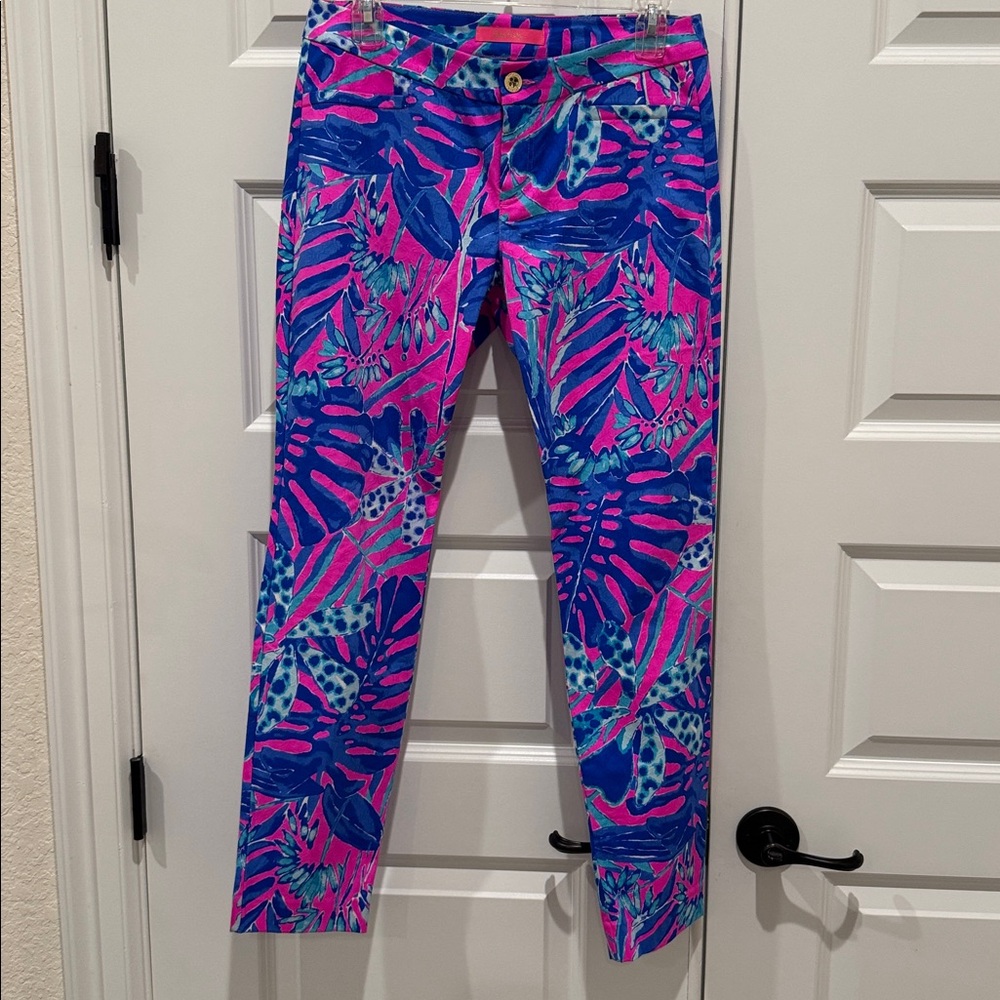 LILLY PULITZER " KELLY" SKINNY ANKLE PANT BOUGAINVILLEA PINK Size 4
